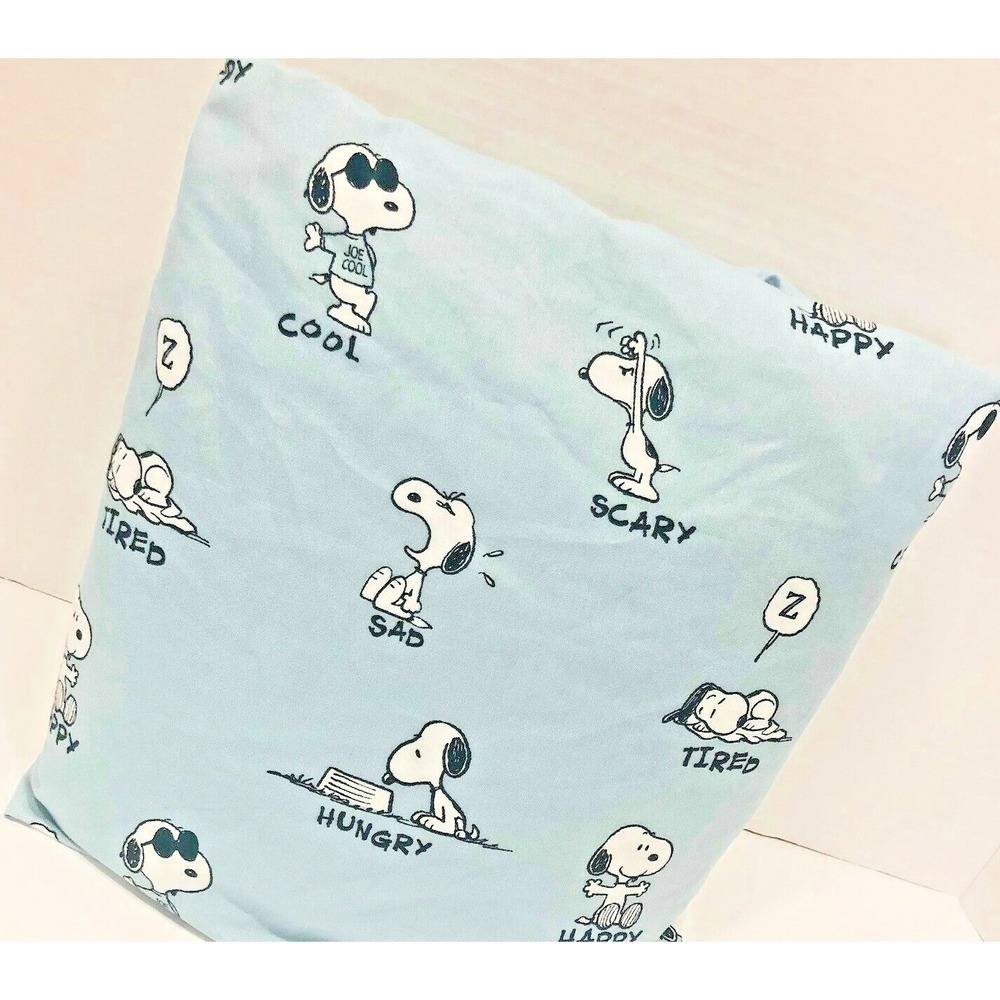 Peanuts Snoopy Berkshire Twin Fitted Sheet 2 Pillow Cases Set Emotions Teen‎